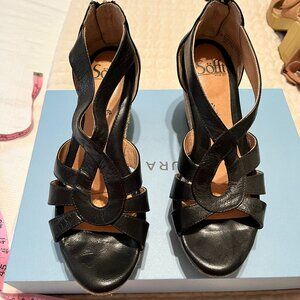 Sofft Black wedge sandal, size 7